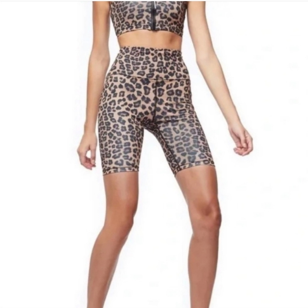 Good American Leopard Cheetah High Rise Biker Shorts Size 4 / US XL